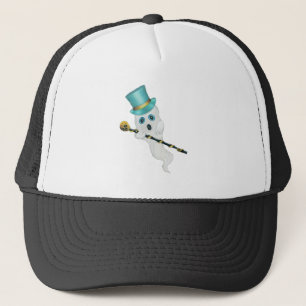 White Ghost Blue Ögon Top hat Finare Skull Käpp Keps