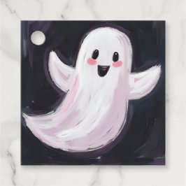 White Ghost Cute Halloween fest Gåvor Etiketter