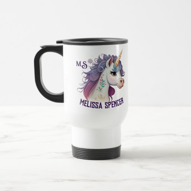 White Girls Cute Elegant Lila Magic Unicorn Resemugg (Vänster)