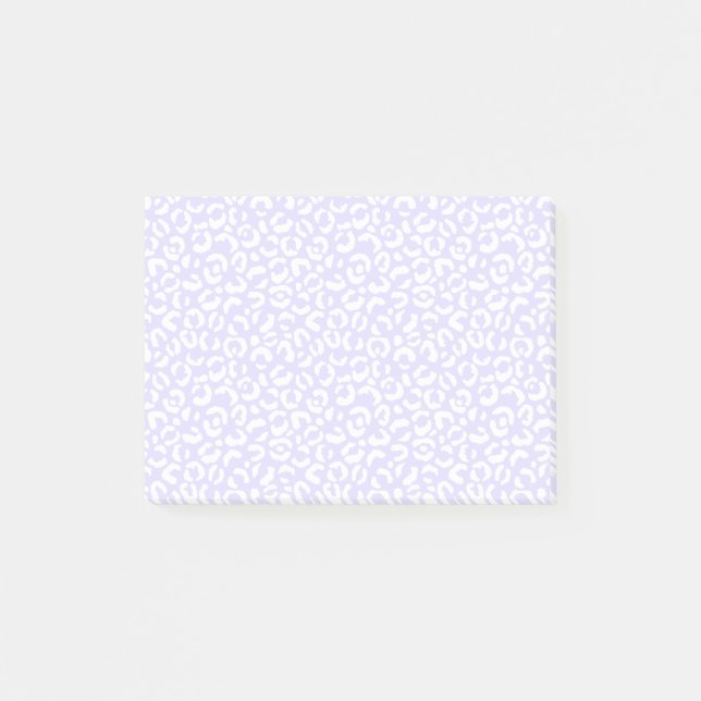 White Girly Lila Lilac Leopard Skriv ut Post-it Block (Framsida)