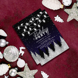 White Glowing Ljus Glitter Träd Julfest Inbjudningar