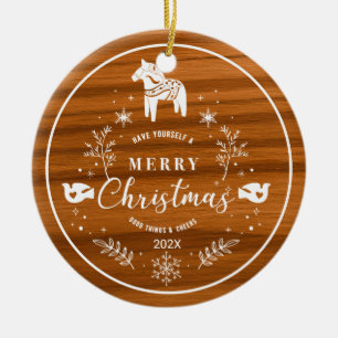 White God jul Ornament Mahogany Wood