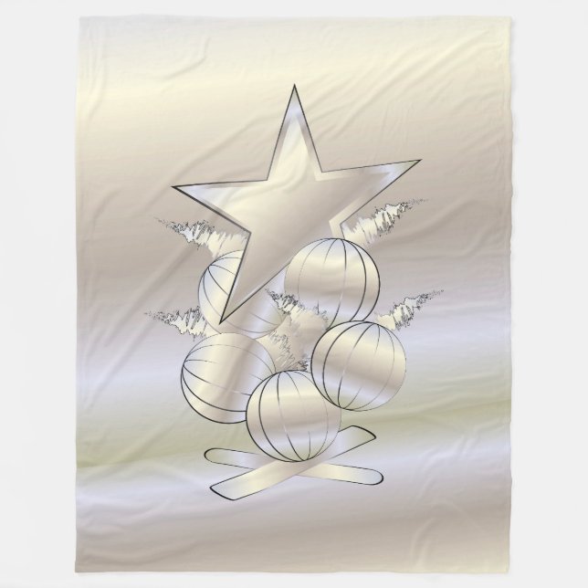 White gold Christmas Fleecefilt (Framsidan)