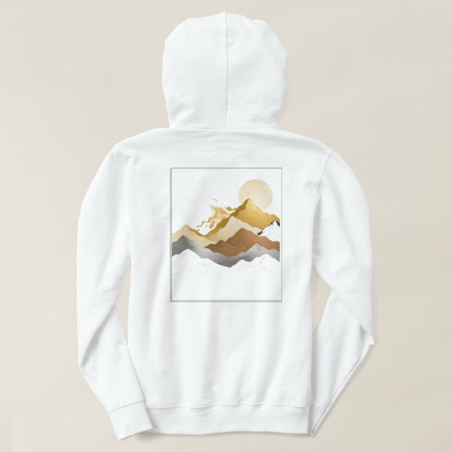 White & Gold Design Collection Hoodie (Design baksida)