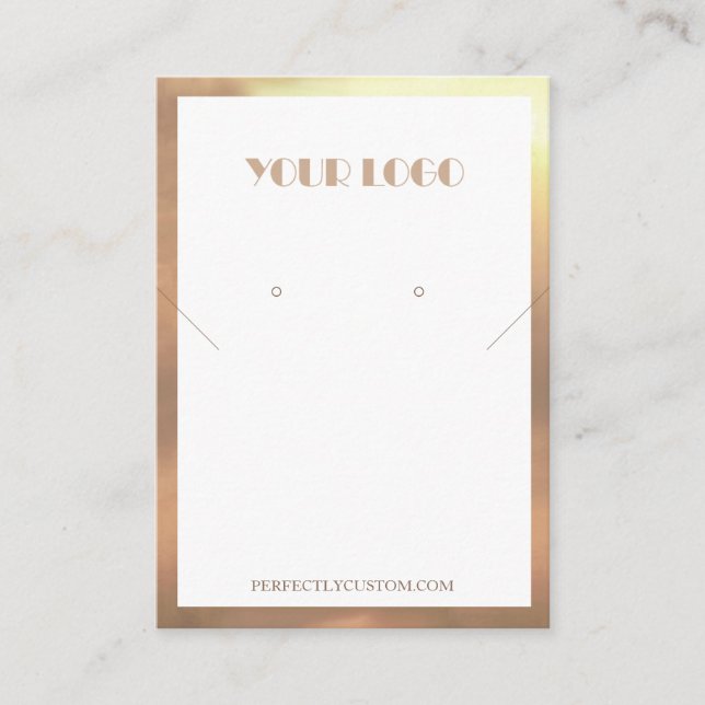 White Gold Frame Modern necklace earrings  Visitkort (Framsida)