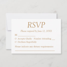 White Golden Beige Bröllop OSA Card Kort