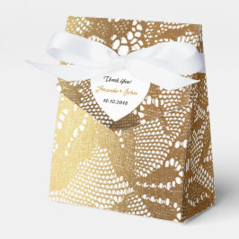 White Golden Glam Snöre Wedding Favor Tack Presentaskar