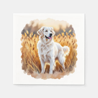White Golden Retriever Dog Pappersservett