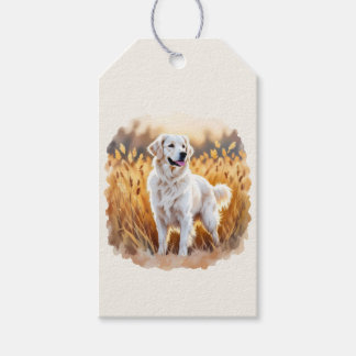 White Golden Retriever Dog Presentetikett