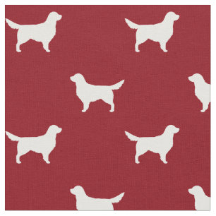 White Golden Retriever Hund Silhouettes Mönster R Tyg