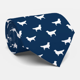 White Golden Retriever Silhouettes Mönster Blue Slips