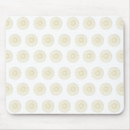 White | Golden Zinnia Flower Medallions Musmatta