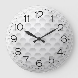 White Golf Boll Design Stor Klocka