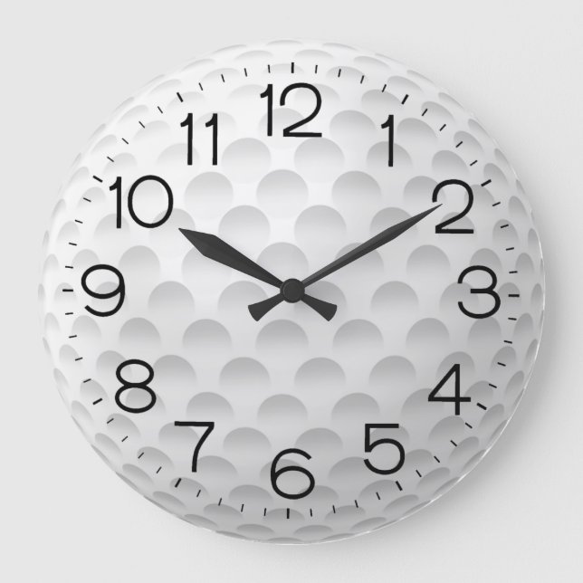 White Golf Boll Design Stor Klocka (Framsida)