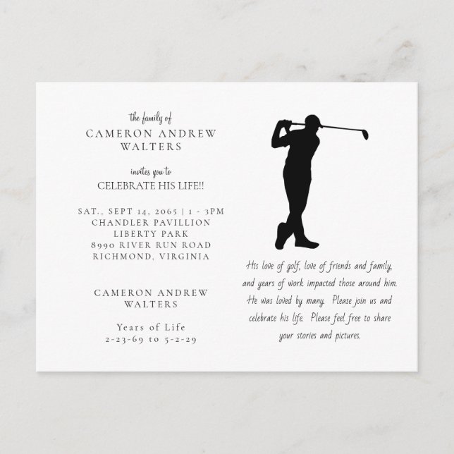 White Golf Firande of LIfe Vykort (Framsida)