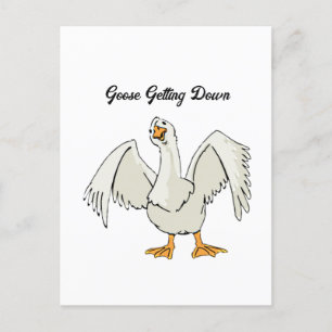 White Goose Get Down underligt Danny Tecknad Vykort