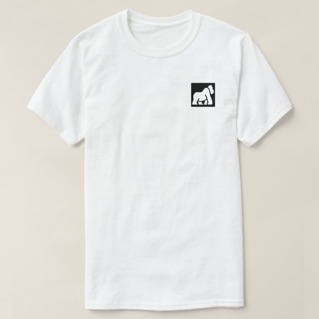 White Gorilla Emoji Logotyp Anpassade Festival T Shirt (Design framsida)