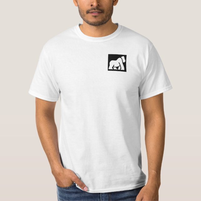 White Gorilla Emoji Logotyp Anpassade Festival T Shirt (Framsida)