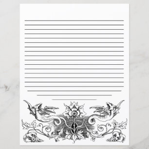 White Gothic Dragon Alchemy Journal Spell Page