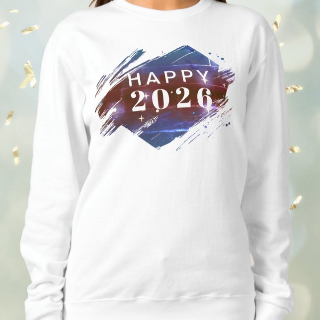 White Gott nytt år Helgdag Sweatshirt T Shirt (White Happy New Year Holiday Sweatshirt (front))