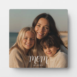 White Graceful Script Established Mom Photo