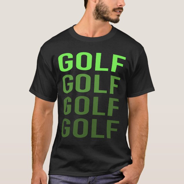 White Gradient Golf Golfing Golfer T Shirt (Framsida)