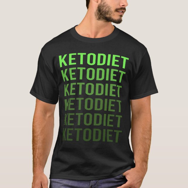 White Gradient Keto Diet Ketogen Ketone Ketosis T Shirt (Framsida)