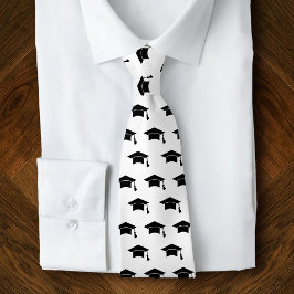 White Graduation Black Cap Icon Pattern Keepsake Slips