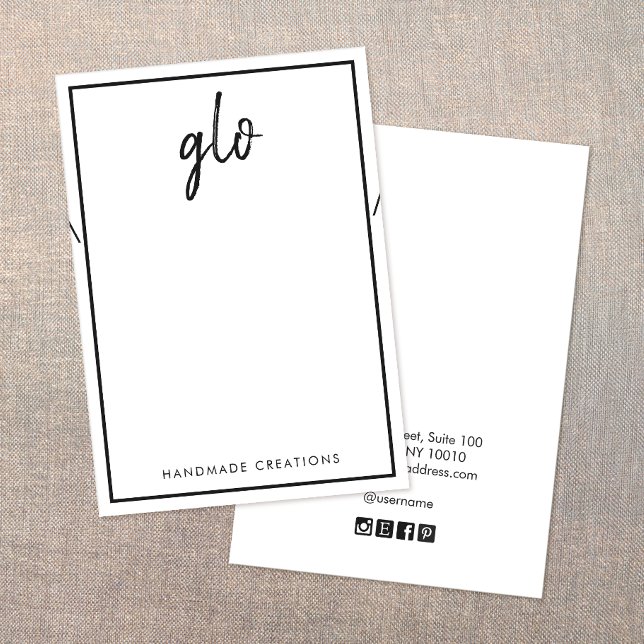 White Gräns Namnteckning Necklace Bracelet Visning Visitkort (Skapare uppladdad)