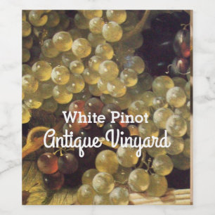 WHITE GRAPES White Vin Tasting Party Vinflaska Etikett