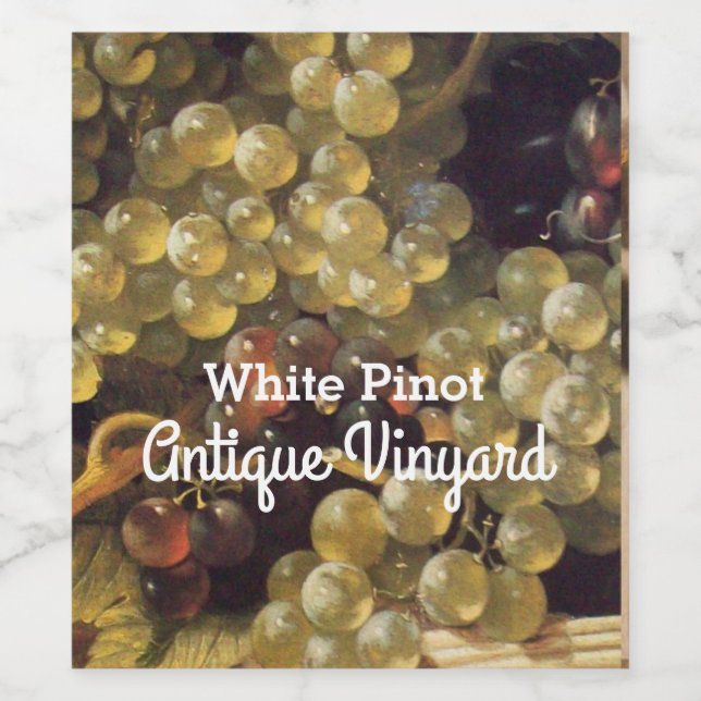 WHITE GRAPES White Vin Tasting Party Vinflaska Etikett (Singel etikett)