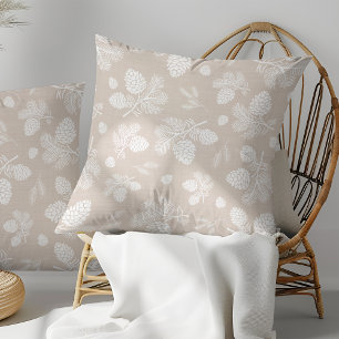 White Gräs Cone Beige Mönster Kudde