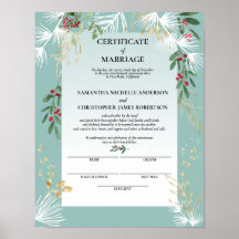 White Gräs Holly Winter Certificate of Giftermål