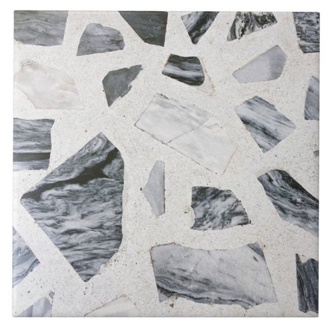 White Grått Black Marble Granite Faux Ceramic Tile Kakelplatta (Framsidan)