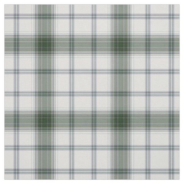 White Grått Grönt Tartan Play Tyg (Provkarta)