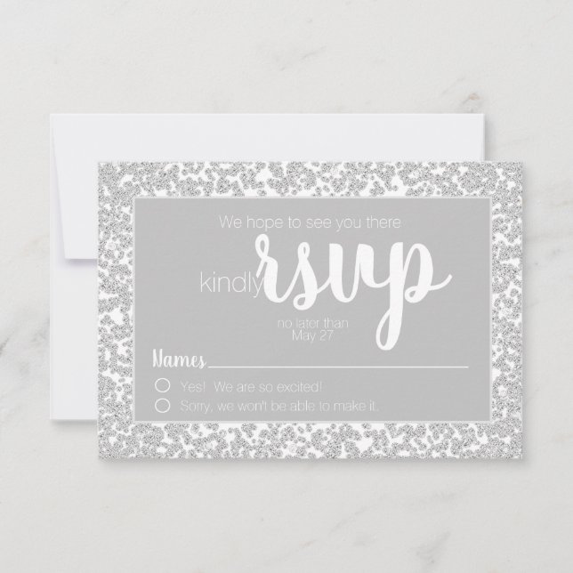 White Grått Informal Diamond Glitter Bröllop OSA (Framsida)