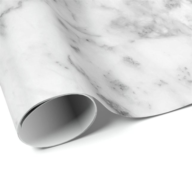 White Grått Marble Guld Carrara Abstrakt Black Presentpapper (Rullad Hörn)