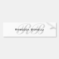 White Grått Monogram Namn Initialer Plain Snyggt