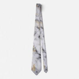 White Grått och Guld Marble Mönster Slips