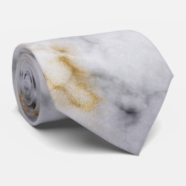 White Grått och Guld Marble Mönster Slips