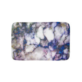 White Grått Rosa Marble Stone Blue Glitter Badrumsmatta