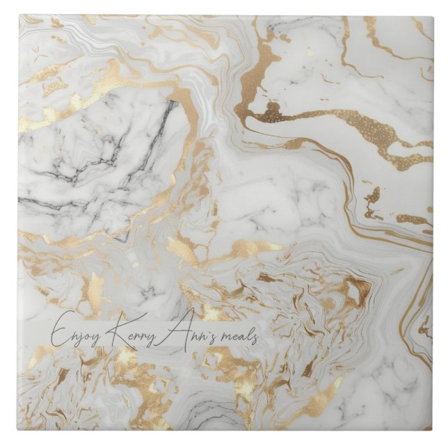 White Grått Sand faux golden Marble struktur anpas Kakelplatta (Framsidan)
