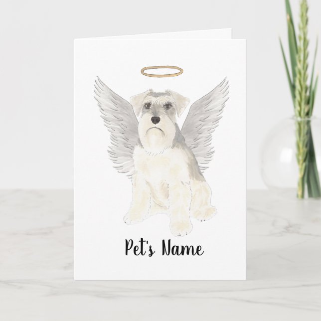 White Grått Schnauzer Sympathy Memorial Kort (Framsida)