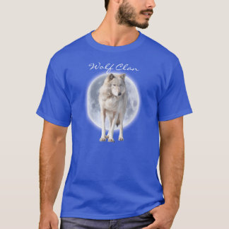 White Grått Varg & Full Moon VARG KLAN Wildlife Ar T-shirt