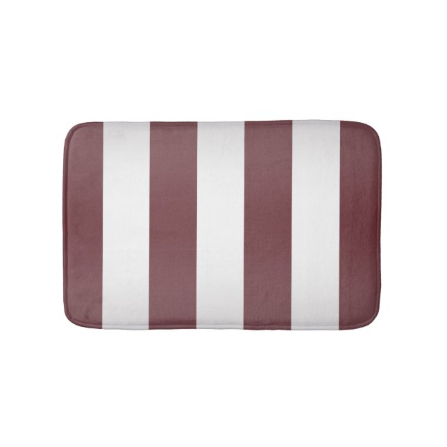 White Grayish Burgundy Red stripe Badrumsmatta (Framsidan)