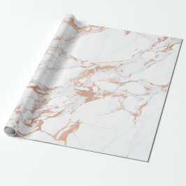 White GrayPink Ro Guld  Carrara Marble Lux Presentpapper
