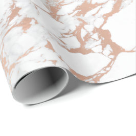 White GrayPink Ro Guld  Carrara Marble Lux Presentpapper