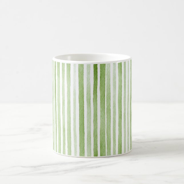 White Green Stripes Kaffemugg (Center)