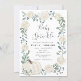 White Grey Pumpkin Baby Sprinkle-inbjudan Inbjudningar