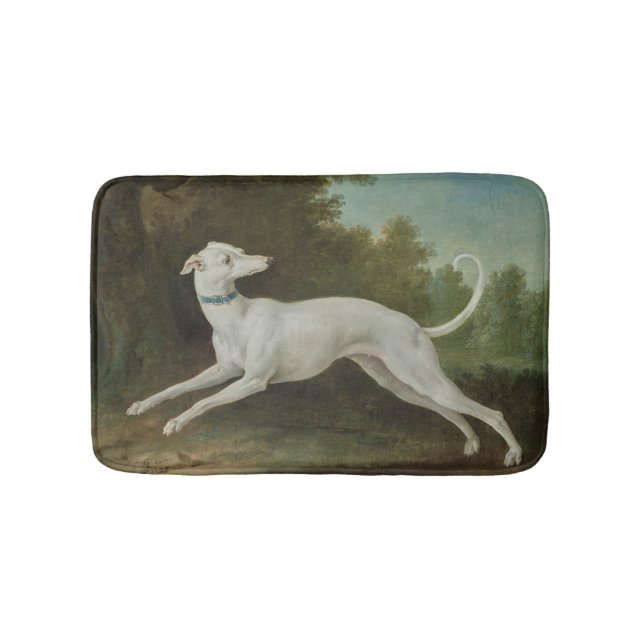White Greyhound Hund (av Jean-Baptiste Oudry) Badrumsmatta (Framsidan)